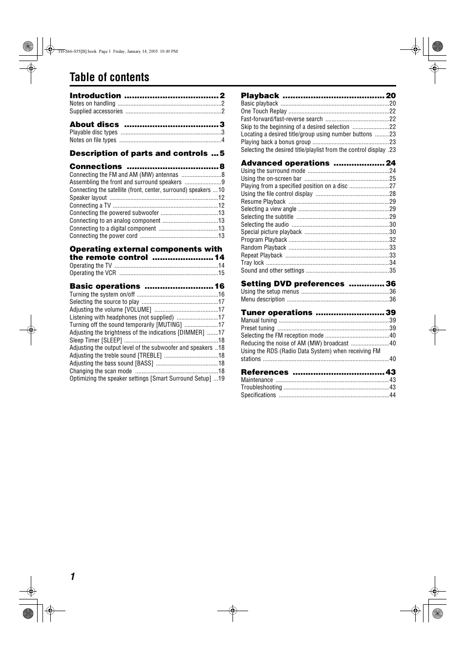 JVC TH-S66 User Manual | Page 4 / 49