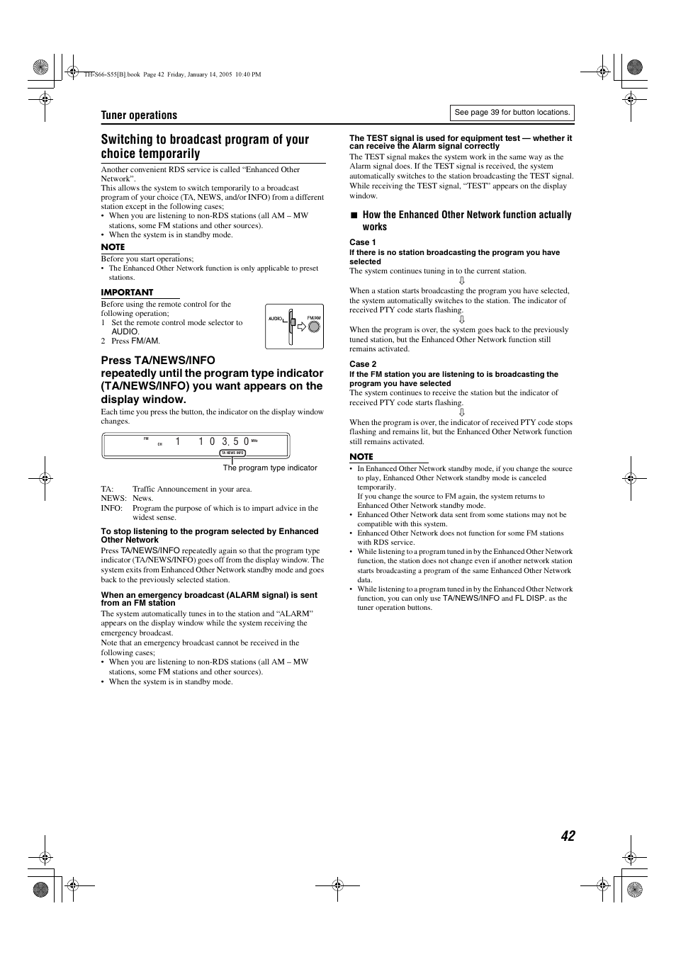 Tuner operations | JVC TH-S66 User Manual | Page 45 / 49