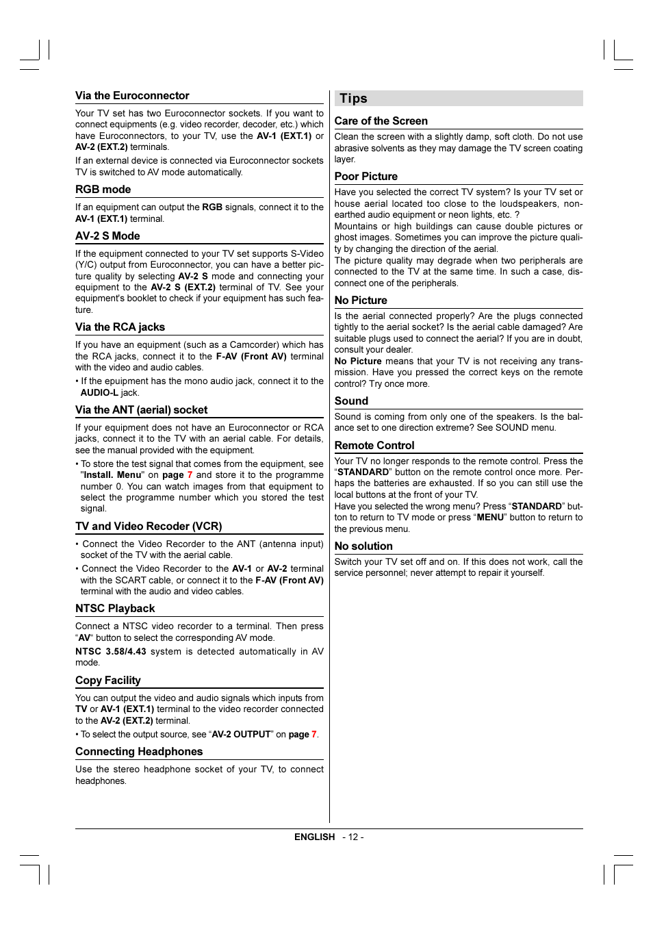 Tips | JVC 0307-TKH-VT-VT User Manual | Page 13 / 14