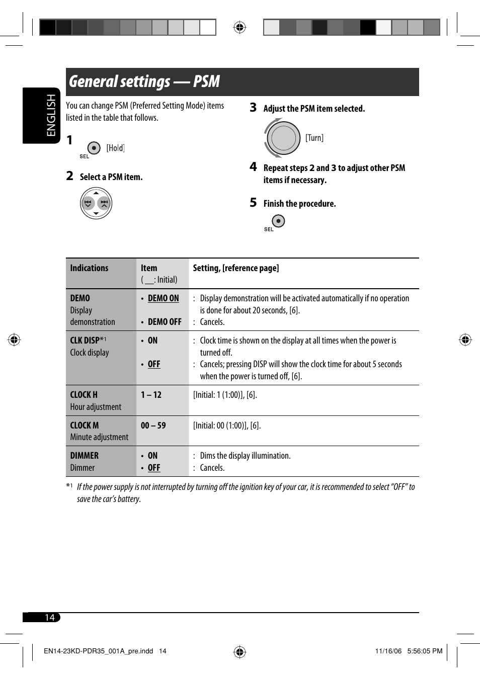 General settings — psm | JVC KD-APD38 User Manual | Page 102 / 172