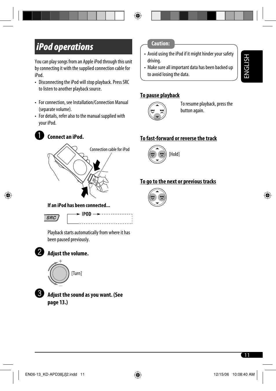 Ipod operations | JVC KD-APD38 User Manual | Page 11 / 172