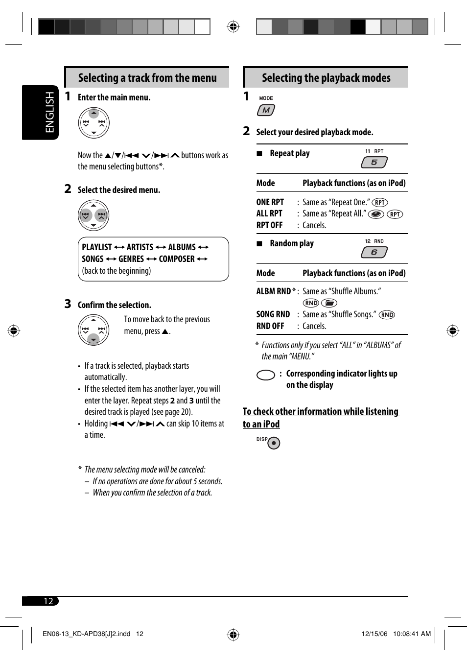 JVC KD-APD38 User Manual | Page 12 / 172