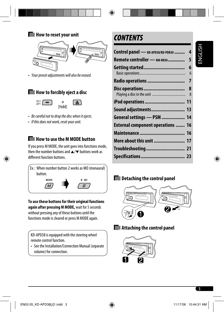 JVC KD-APD38 User Manual | Page 3 / 172