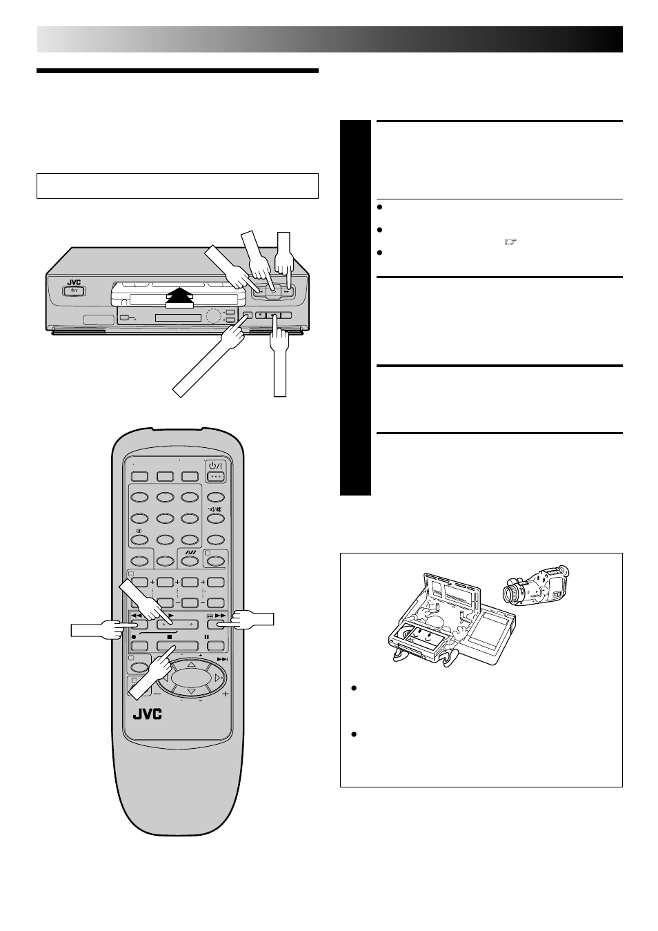 Basic playback, Load a cassette, Find programme start point | Start playback, Stop playback, Playback | JVC HR-J241MS User Manual | Page 10 / 34