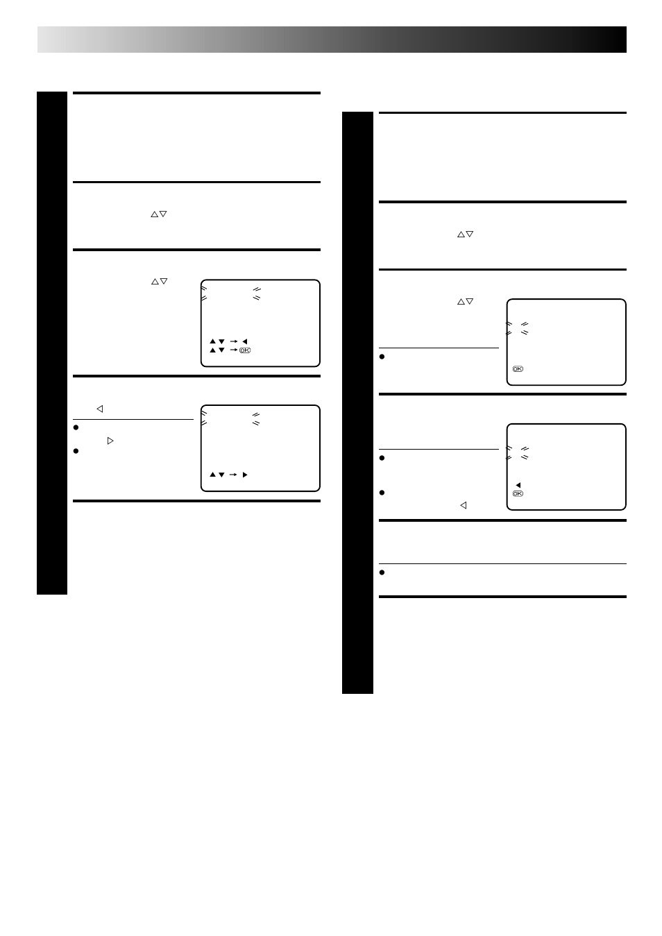 Access tuner set screen, Access channel list, Select channel | Delete channel, Return to normal screen, Select position (e.g. 03), Select position (e.g. 09), Store new positions, Tuner set (cont.), Delete a channel | JVC HR-J241MS User Manual | Page 26 / 34