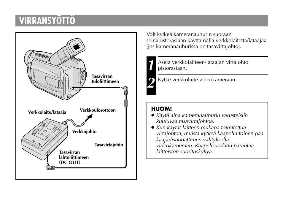 Virransyöttö | JVC AA-V40EG User Manual | Page 48 / 88
