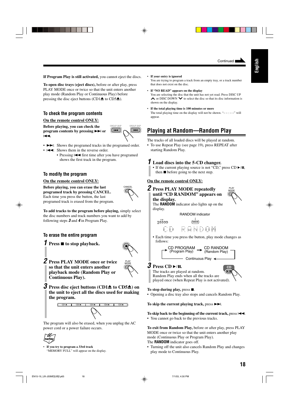 Playing at random—random play | JVC 0803AIMMDWJEM User Manual | Page 21 / 68
