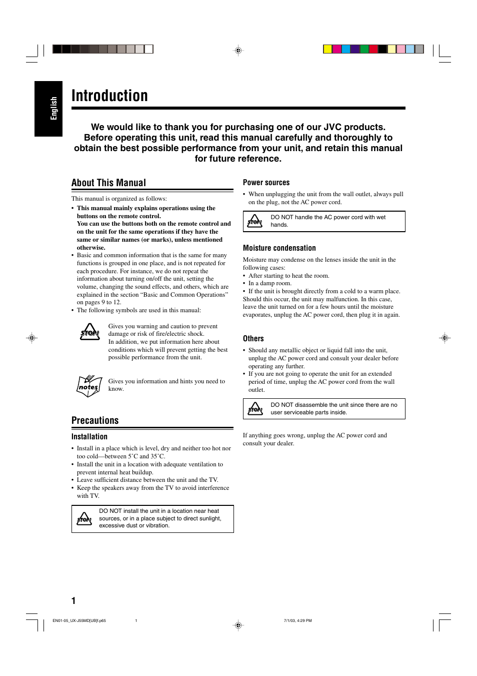 Introduction, About this manual, Precautions | JVC 0803AIMMDWJEM User Manual | Page 4 / 68