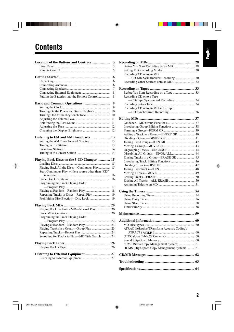 JVC 0803AIMMDWJEM User Manual | Page 5 / 68