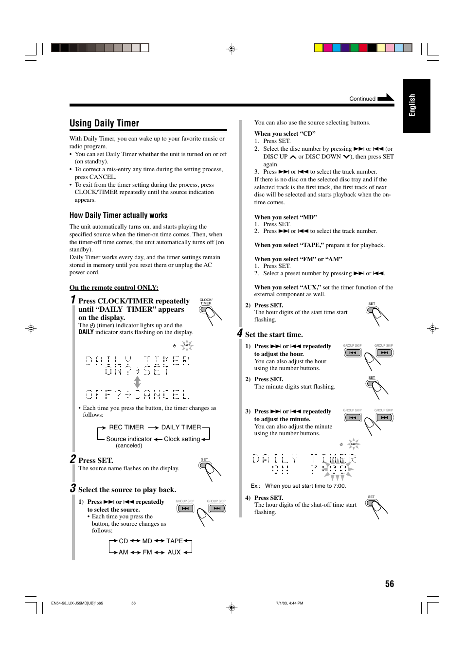 Using daily timer | JVC 0803AIMMDWJEM User Manual | Page 59 / 68