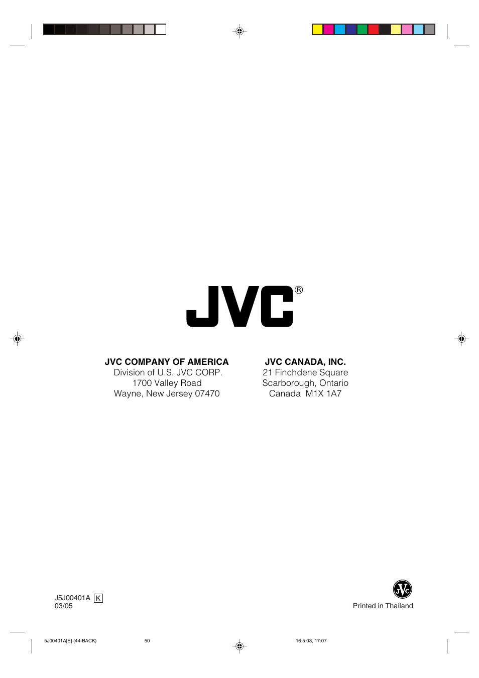 JVC AV-20FD24 User Manual | Page 50 / 50