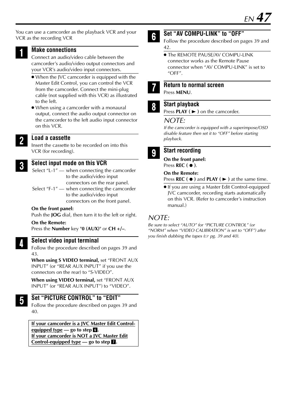 JVC HR-5910U User Manual | Page 47 / 68