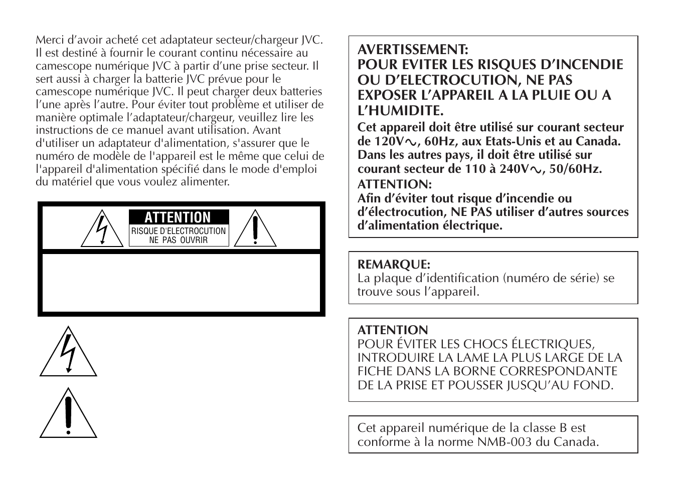 Attention | JVC LYT0388-001A User Manual | Page 8 / 20