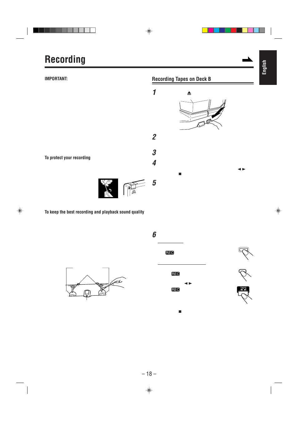 Recording | JVC CA-MXJ30 User Manual | Page 23 / 30