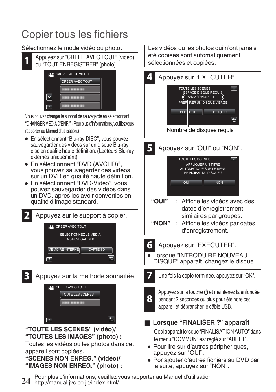 Copier tous les fichiers | JVC EVERIO GZ-HM960U User Manual | Page 104 / 120