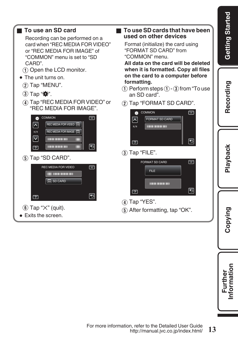 JVC EVERIO GZ-HM960U User Manual | Page 13 / 120