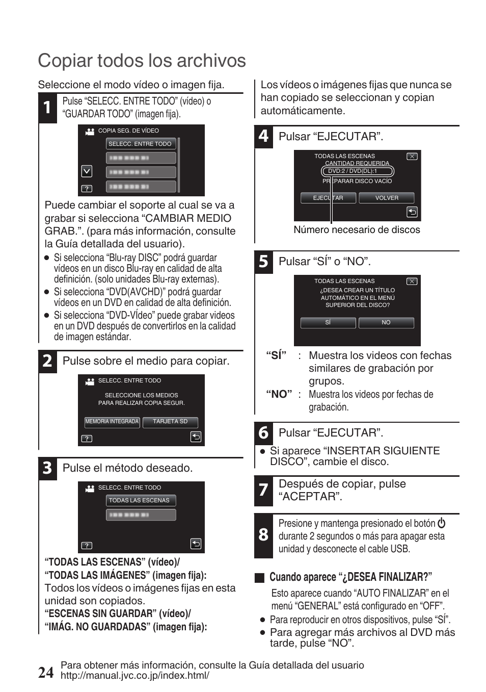 Copiar todos los archivos | JVC EVERIO GZ-HM960U User Manual | Page 64 / 120