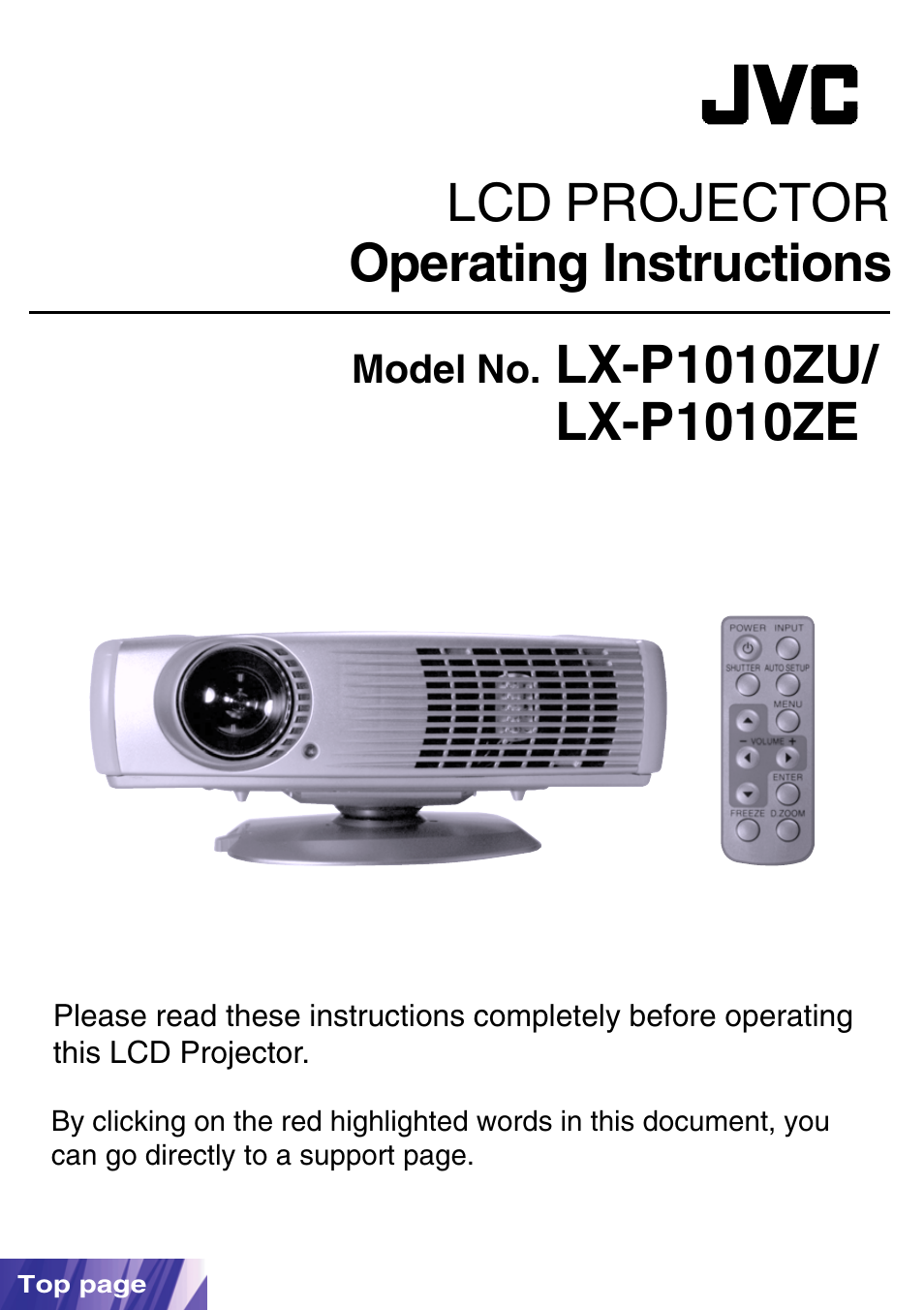 JVC LX-P1010ZE User Manual | 79 pages