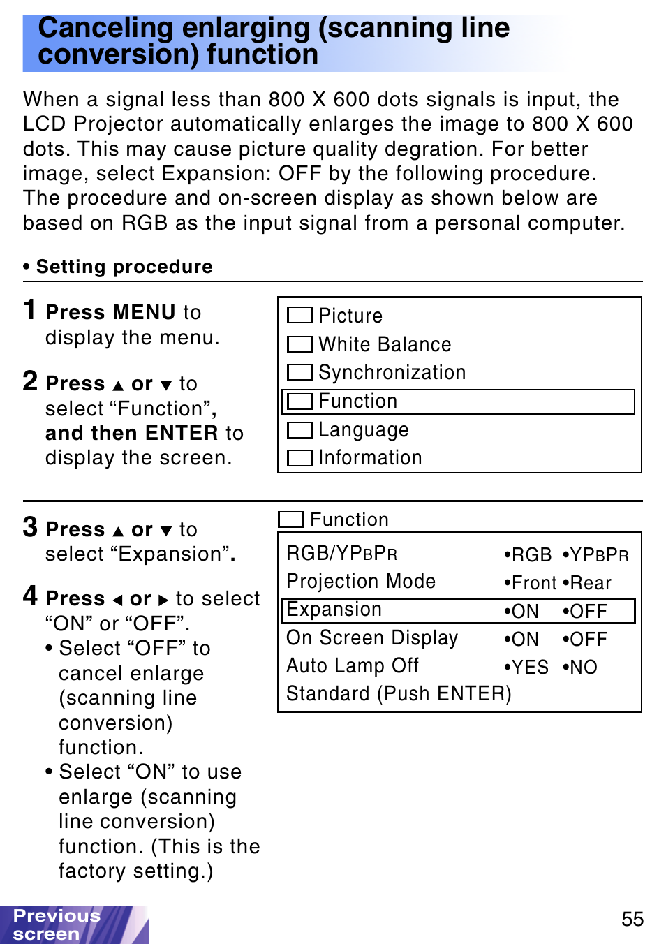 JVC LX-P1010ZE User Manual | Page 55 / 79