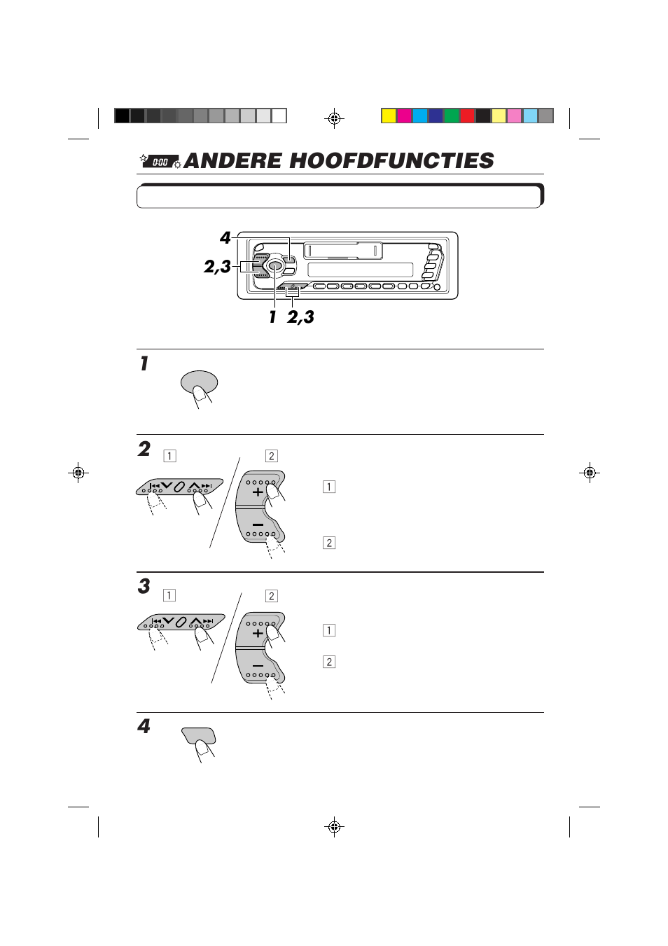Andere hoofdfuncties, Klok instellen | JVC F540R User Manual | Page 112 / 122