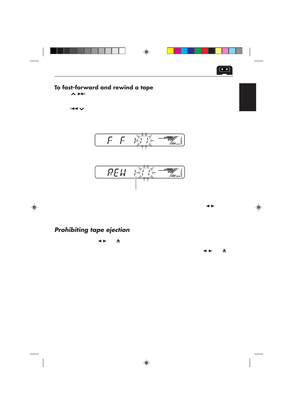 Prohibiting tape ejection | JVC F540R User Manual | Page 17 / 122