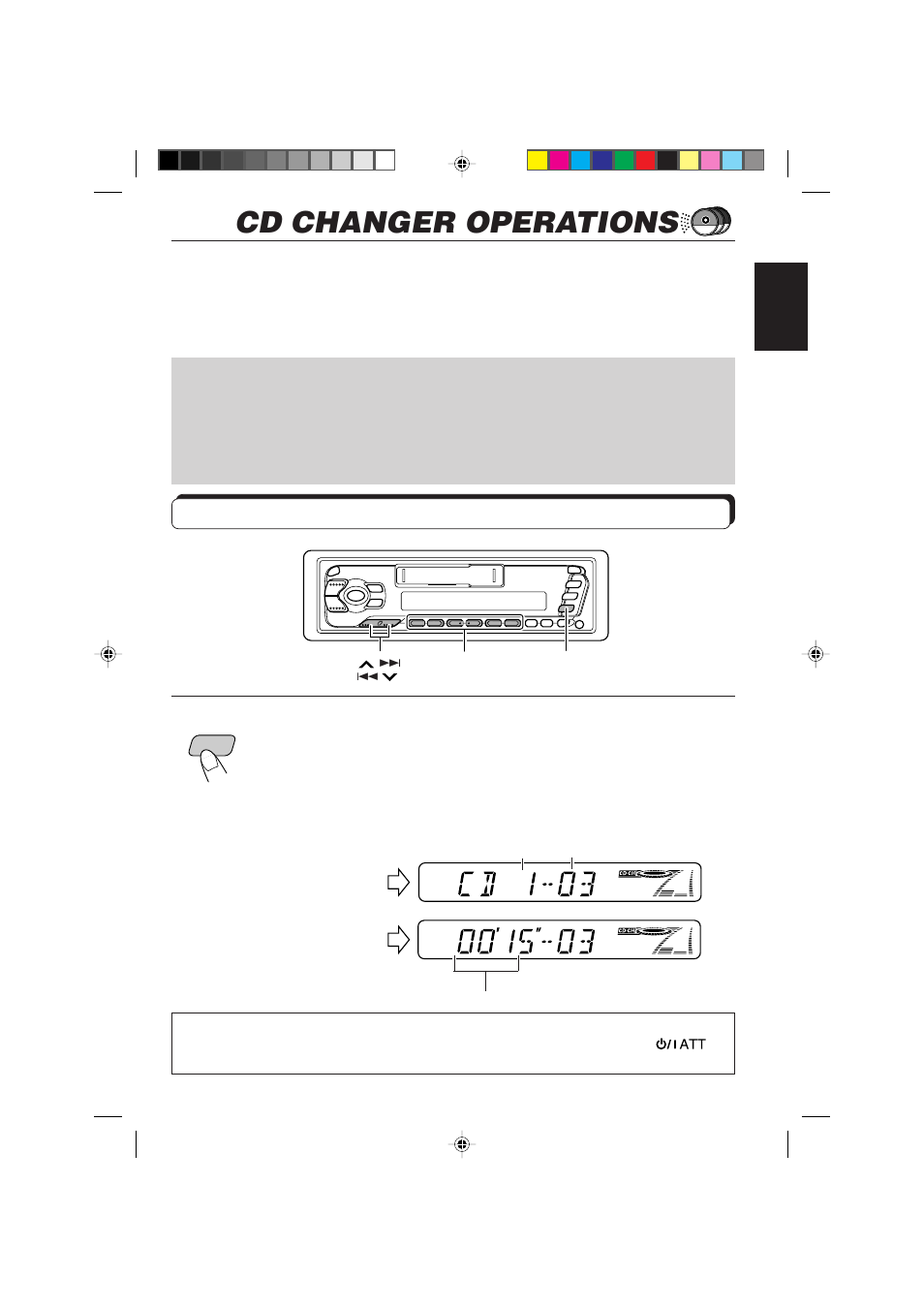 Cd changer operations, Playing cds, Select the cd automatic changer | JVC F540R User Manual | Page 27 / 122