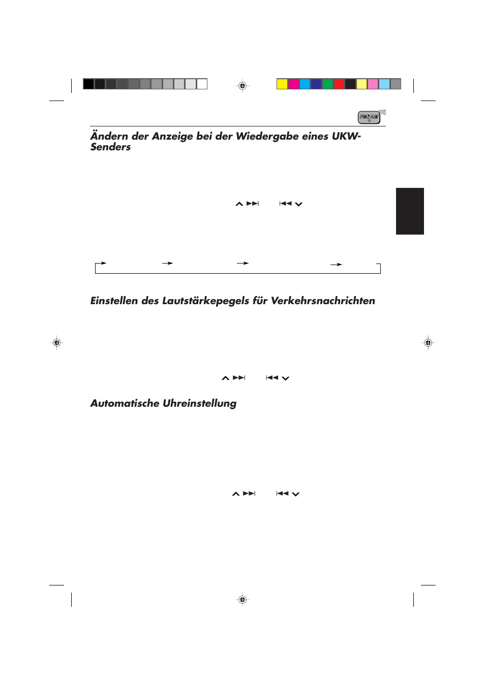 Automatische uhreinstellung | JVC F540R User Manual | Page 45 / 122