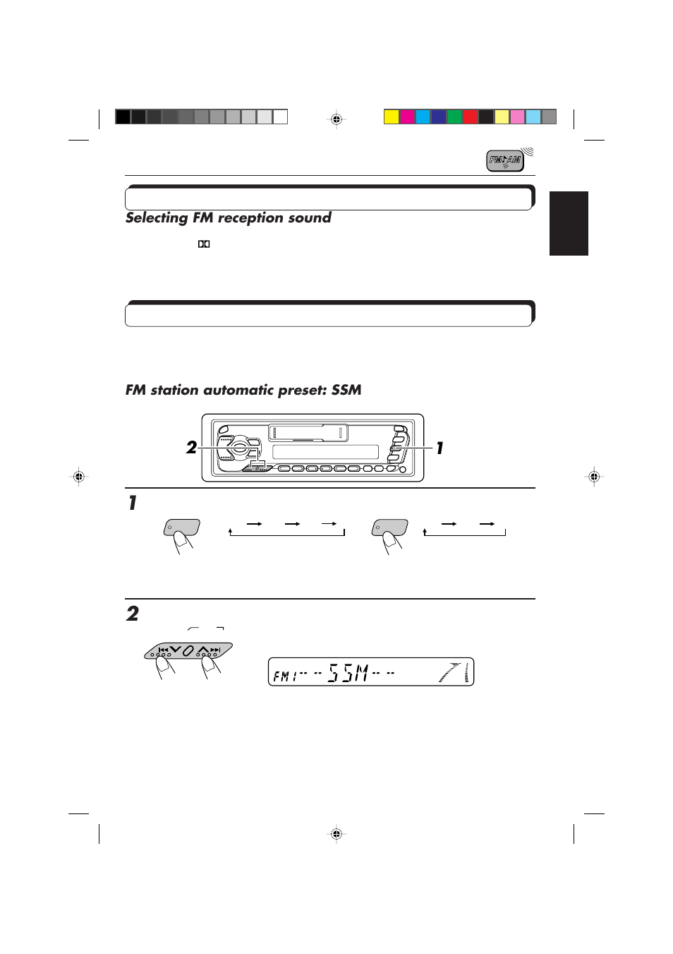 Other convenient tuner functions, Fm station automatic preset: ssm, Selecting fm reception sound | JVC F540R User Manual | Page 5 / 122