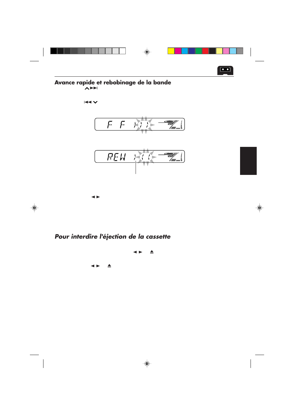 Pour interdire l'éjection de la cassette | JVC F540R User Manual | Page 77 / 122