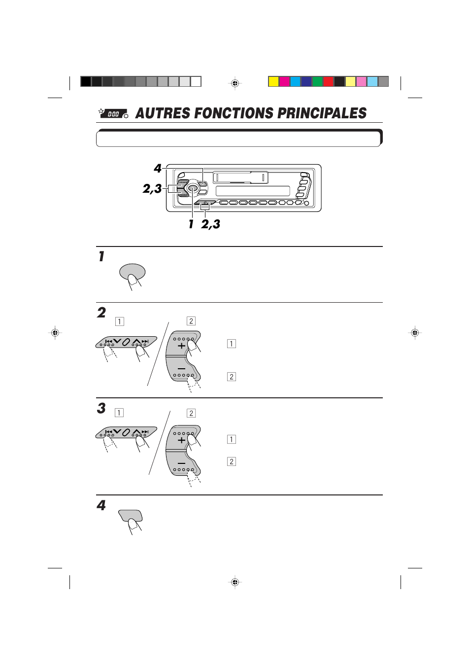 Autres fonctions principales, Réglage de l'horloge | JVC F540R User Manual | Page 82 / 122