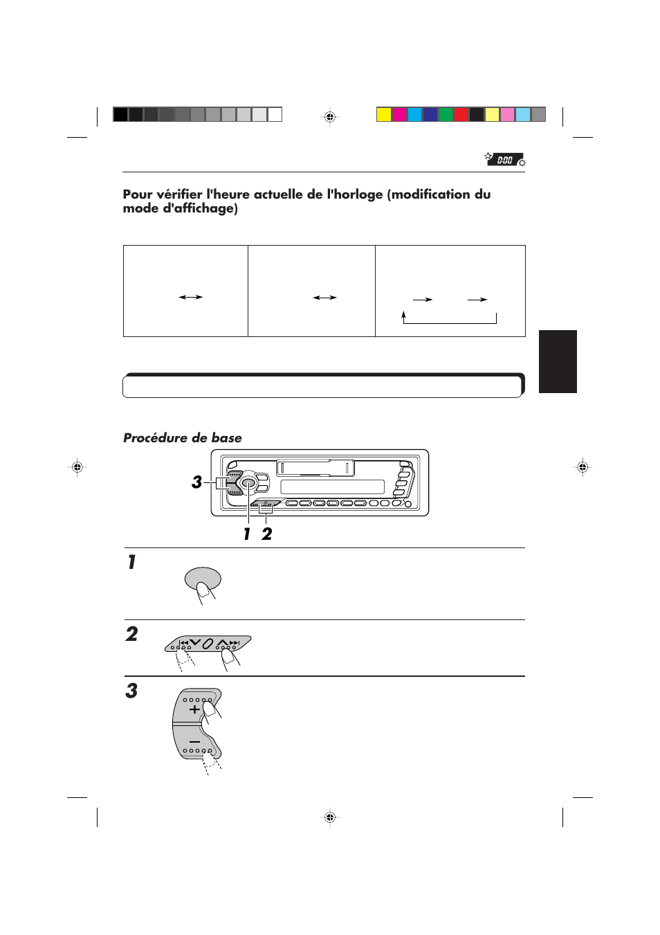 Modification des réglages généraux, Choisissez l'élément que vous souhaitez ajuster, Choisissez ou ajustez l'élément choisi ci- dessus | JVC F540R User Manual | Page 83 / 122