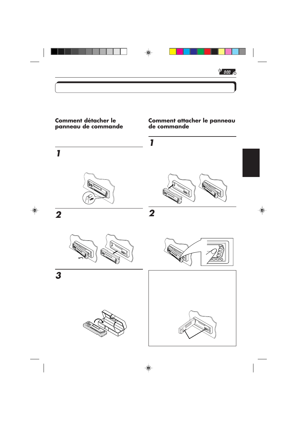 Détachement du panneau de commande | JVC F540R User Manual | Page 85 / 122