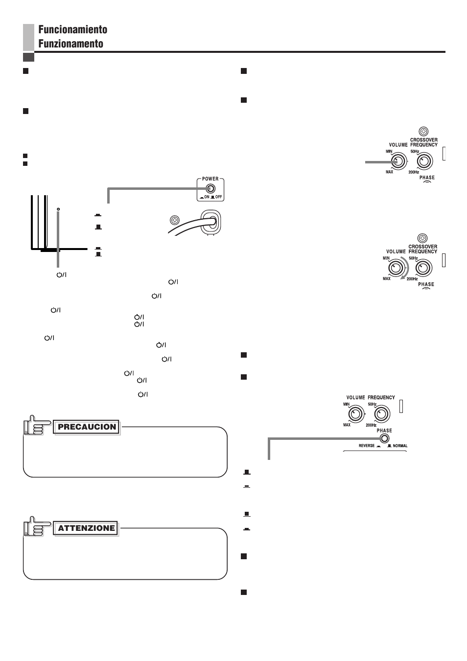 Funcionamiento funzionamento | JVC SP-PW100 User Manual | Page 24 / 40