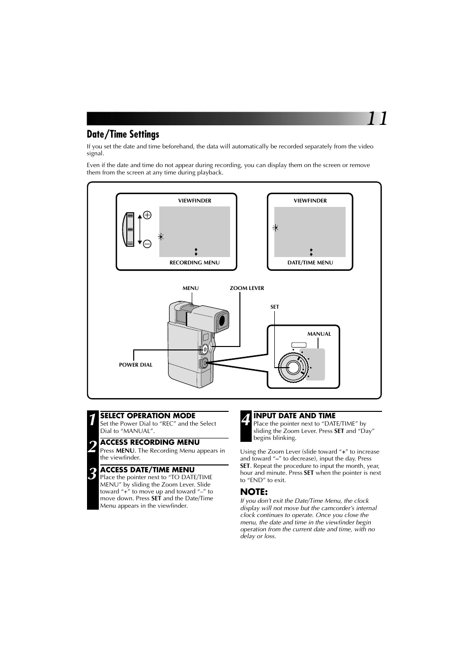 Date/time settings | JVC YU30052-625-1 User Manual | Page 11 / 72