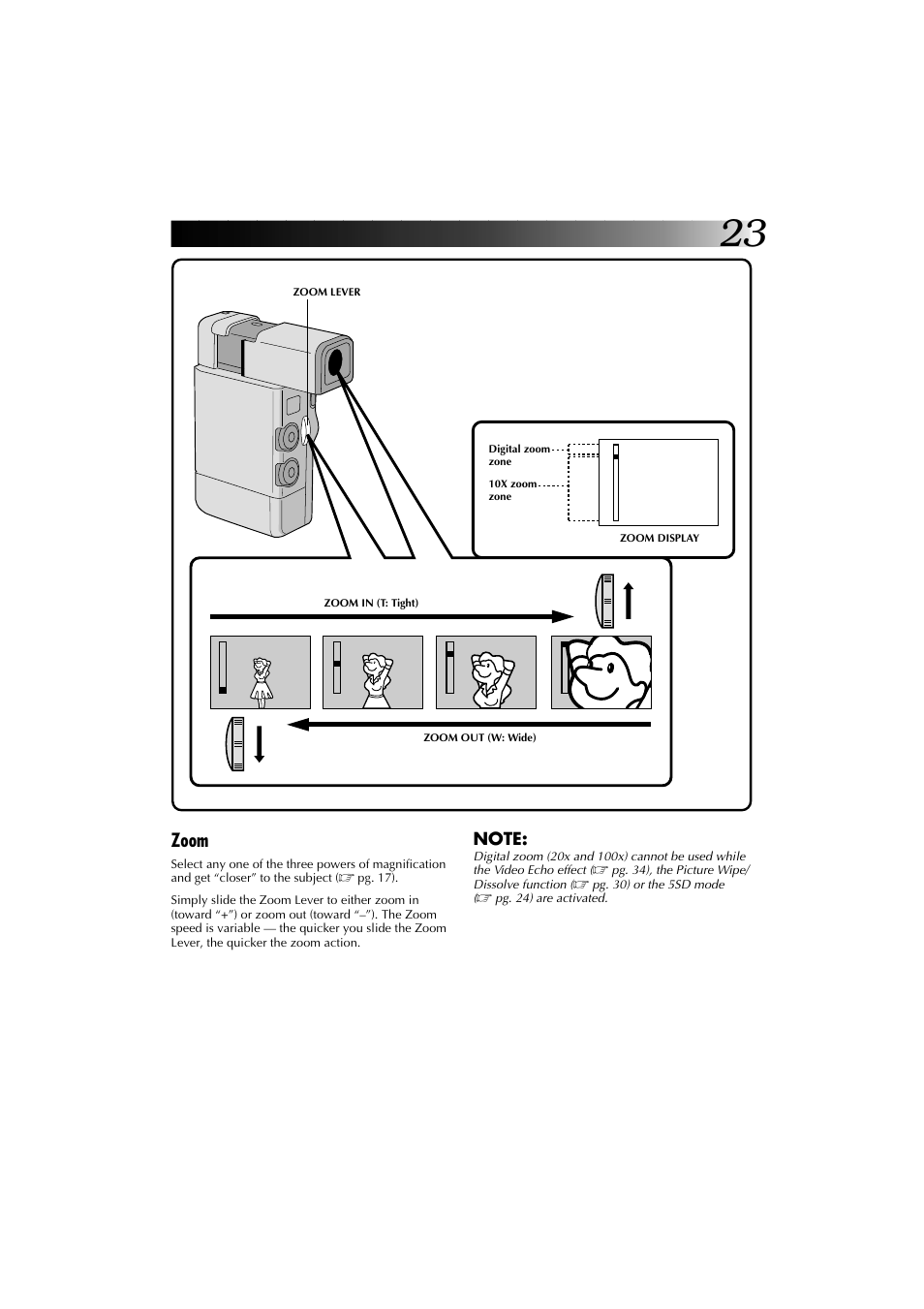 Zoom | JVC YU30052-625-1 User Manual | Page 23 / 72