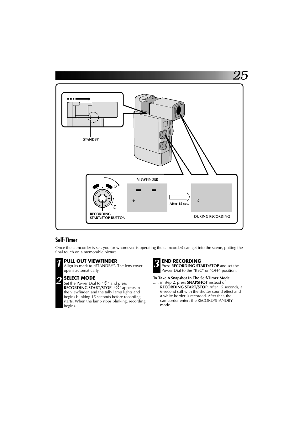 Self-timer | JVC YU30052-625-1 User Manual | Page 25 / 72