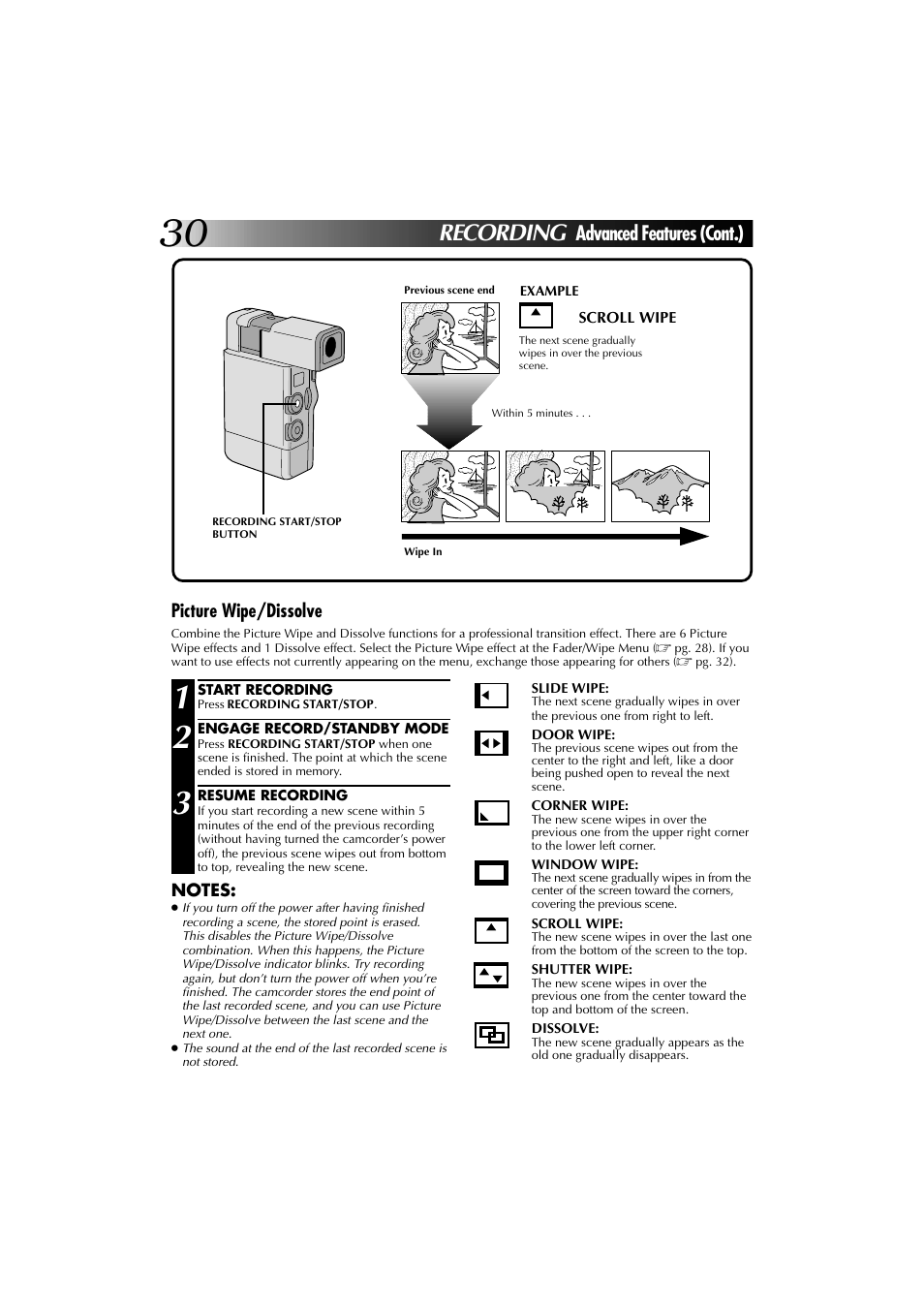 Recording | JVC YU30052-625-1 User Manual | Page 30 / 72