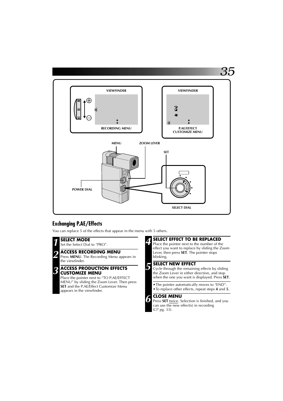 Exchanging p.ae/effects | JVC YU30052-625-1 User Manual | Page 35 / 72