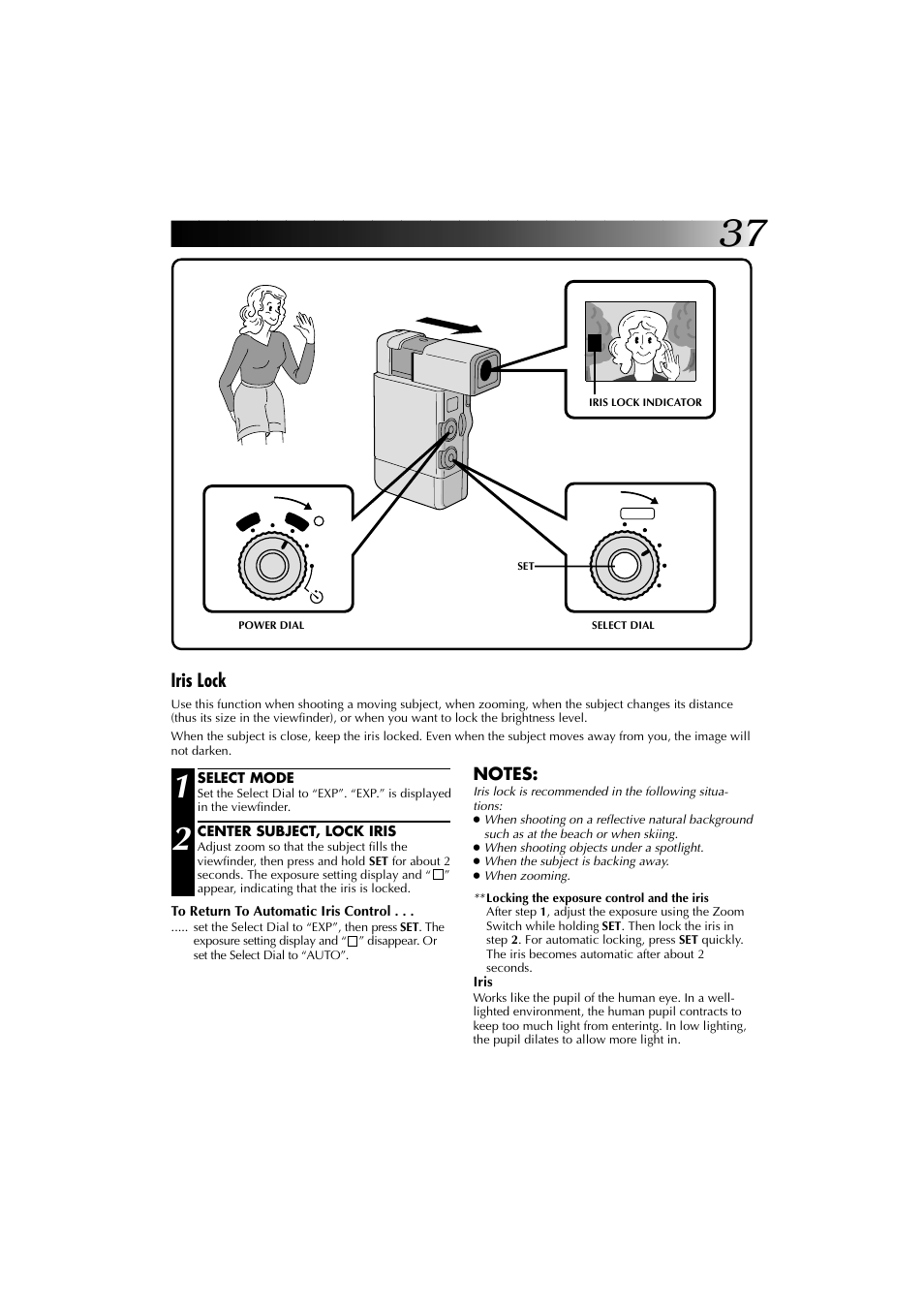 Iris lock | JVC YU30052-625-1 User Manual | Page 37 / 72