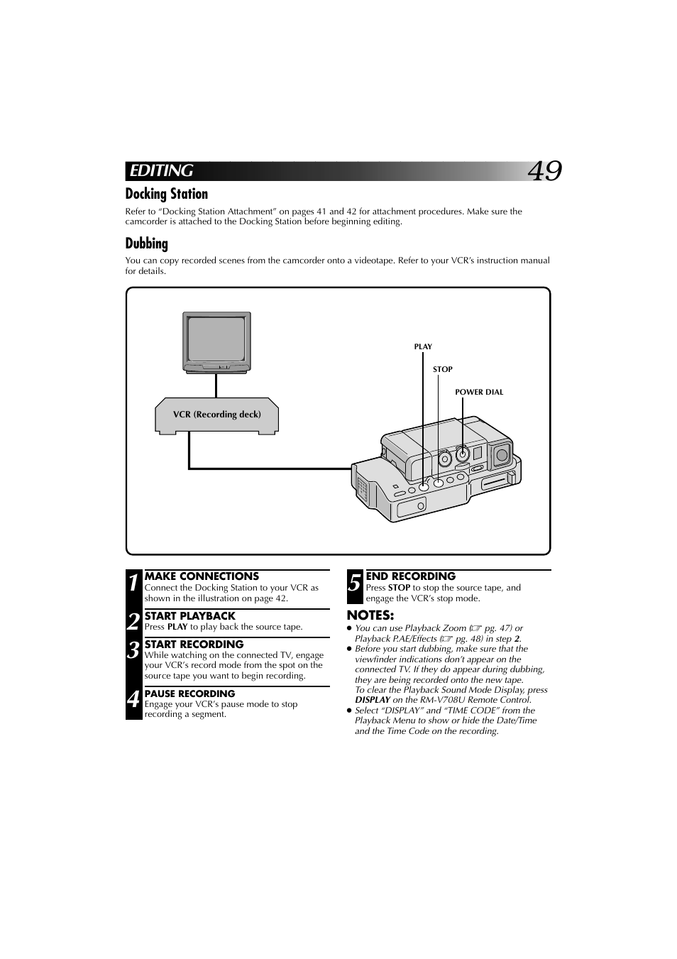 Editing | JVC YU30052-625-1 User Manual | Page 49 / 72