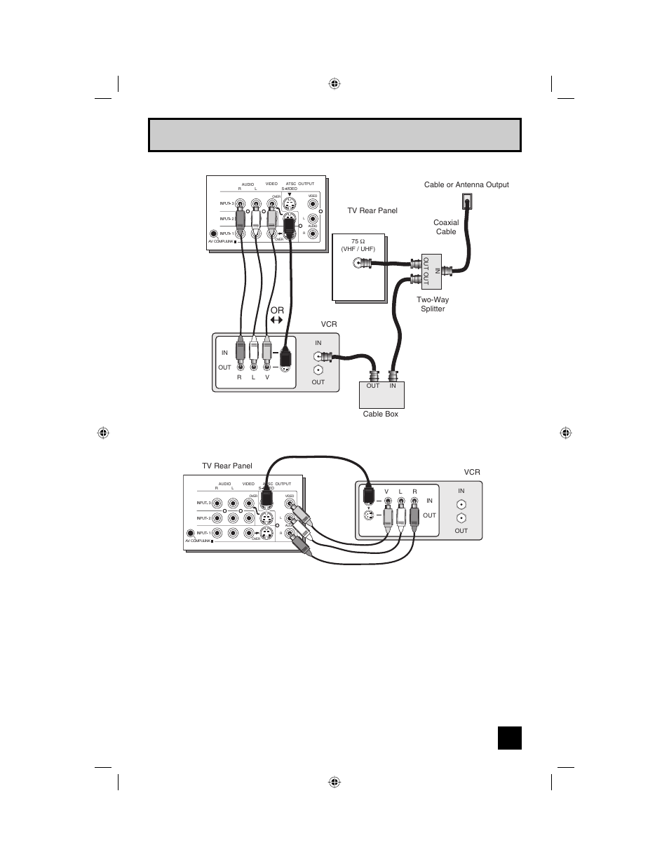 Quick setup connections, Recording a broadcast from atsc connection, Diagram #2 | JVC AV 56WP94 User Manual | Page 15 / 88