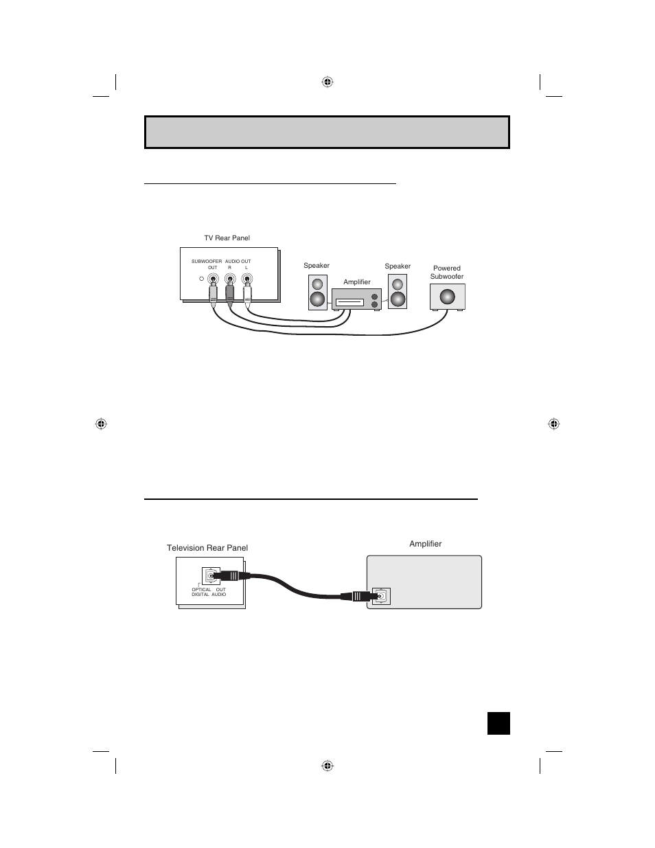 Quick setup connections, Connecting to an external amplifier | JVC AV 56WP94 User Manual | Page 19 / 88