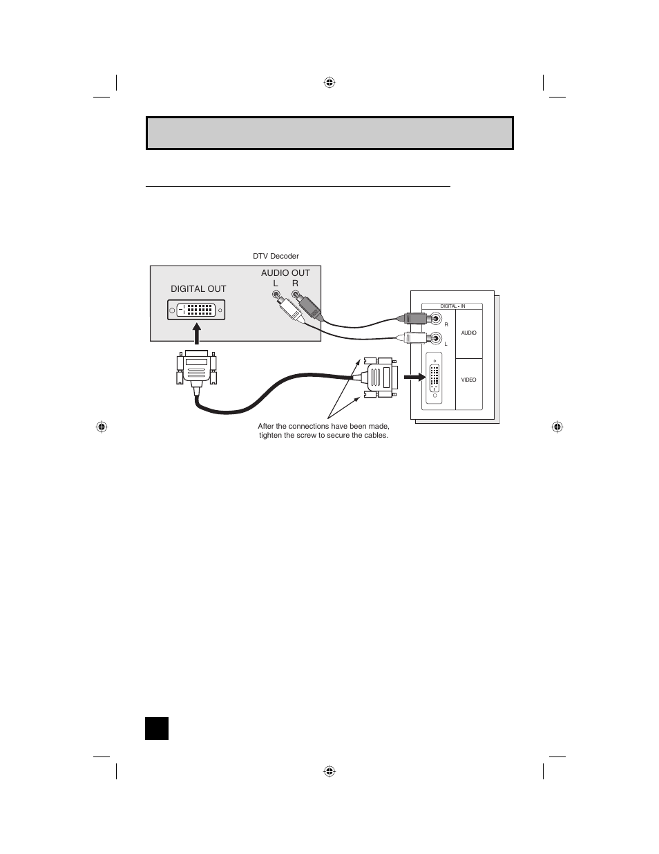 Quick setup connections, Connecting to a digital tv receiver w/hdcp | JVC AV 56WP94 User Manual | Page 20 / 88