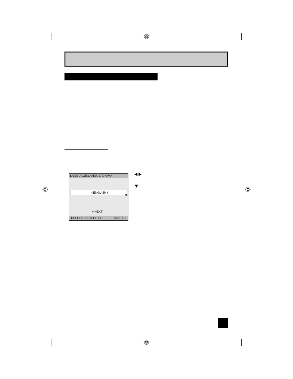 Plug-in menu, Quick setup plug-in menu, Language (to be continued...) | JVC AV 56WP94 User Manual | Page 23 / 88