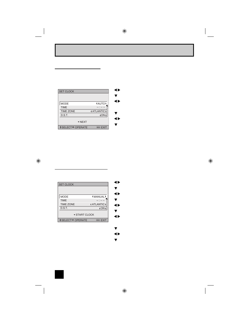 Quick setup plug-in menu, Manual clock set, Auto clock set (to be continued...) | JVC AV 56WP94 User Manual | Page 24 / 88