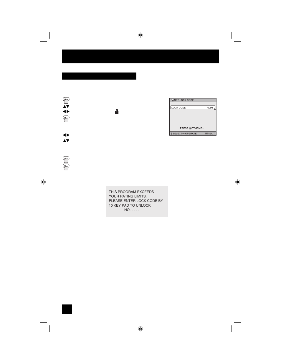 Set lock code, Initial setup | JVC AV 56WP94 User Manual | Page 40 / 88