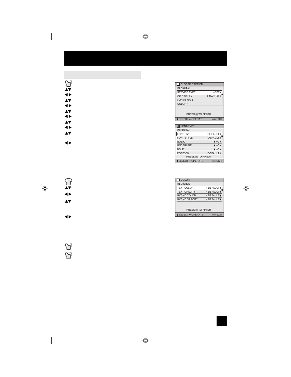Initial setup, Digital manual setting | JVC AV 56WP94 User Manual | Page 45 / 88