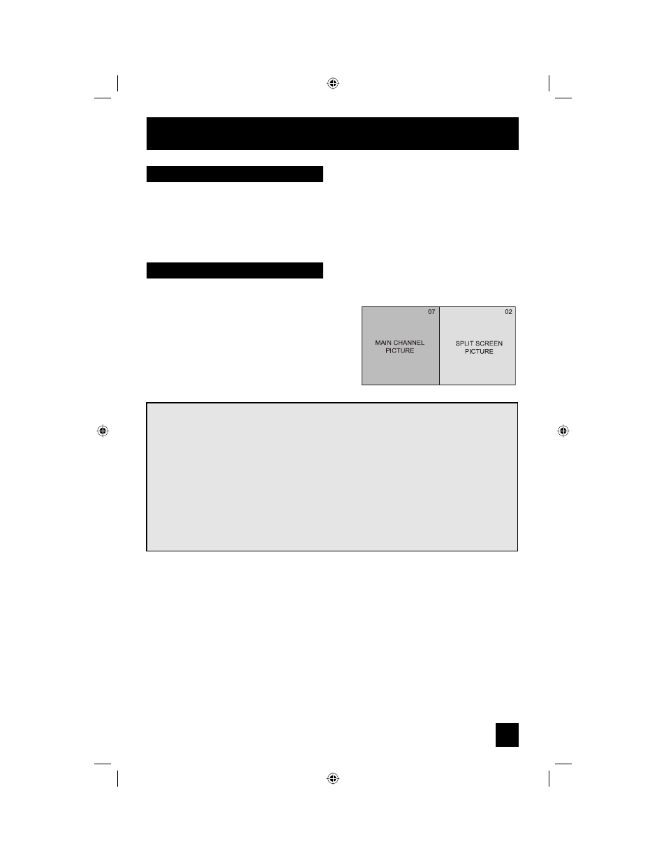 Button functions, Multi screen function, Split | JVC AV 56WP94 User Manual | Page 59 / 88