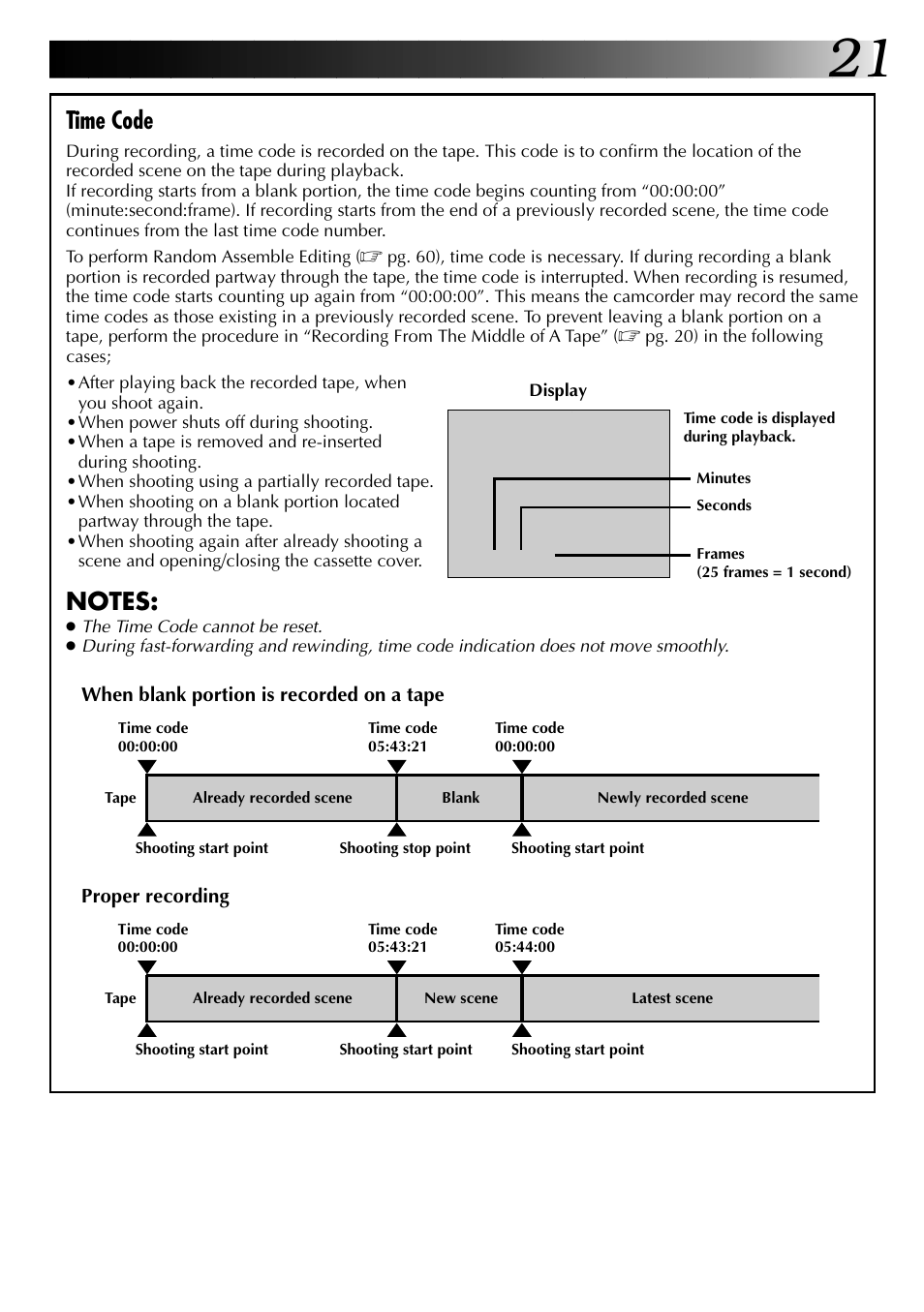 Time code | JVC 0797TOV*UN*SN User Manual | Page 21 / 84