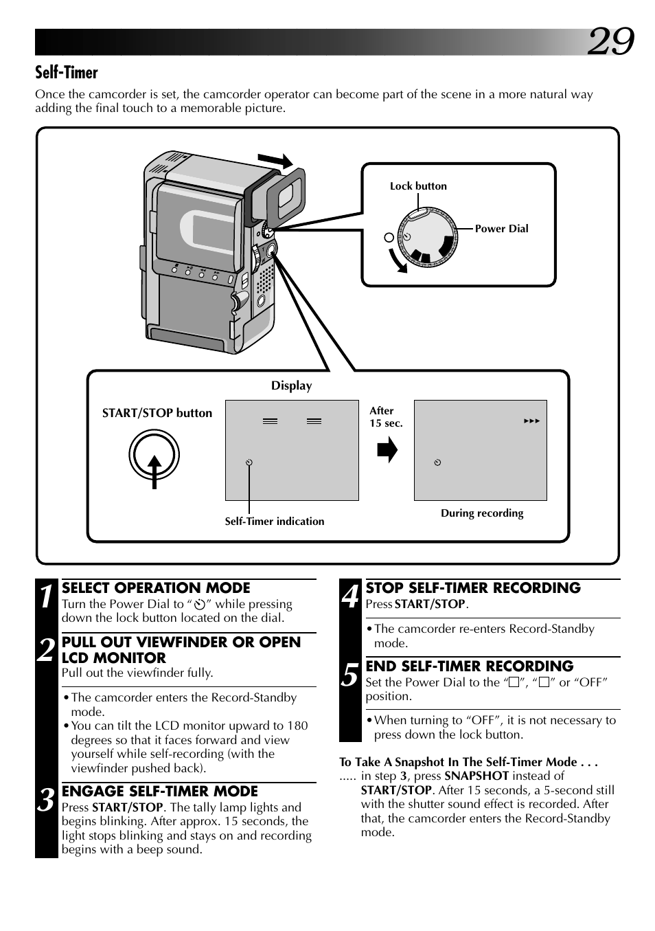 Self-timer | JVC 0797TOV*UN*SN User Manual | Page 29 / 84